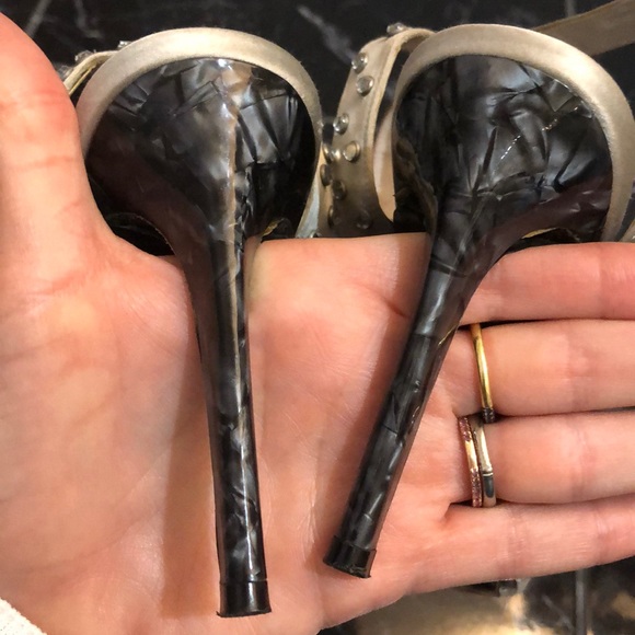 Calvin Klein Swarovski studded silver strap heels - Picture 8 of 15